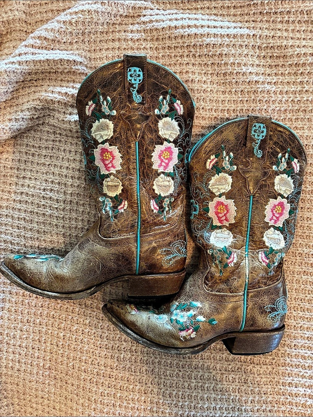 Embroidered Western Boots Brown US 13